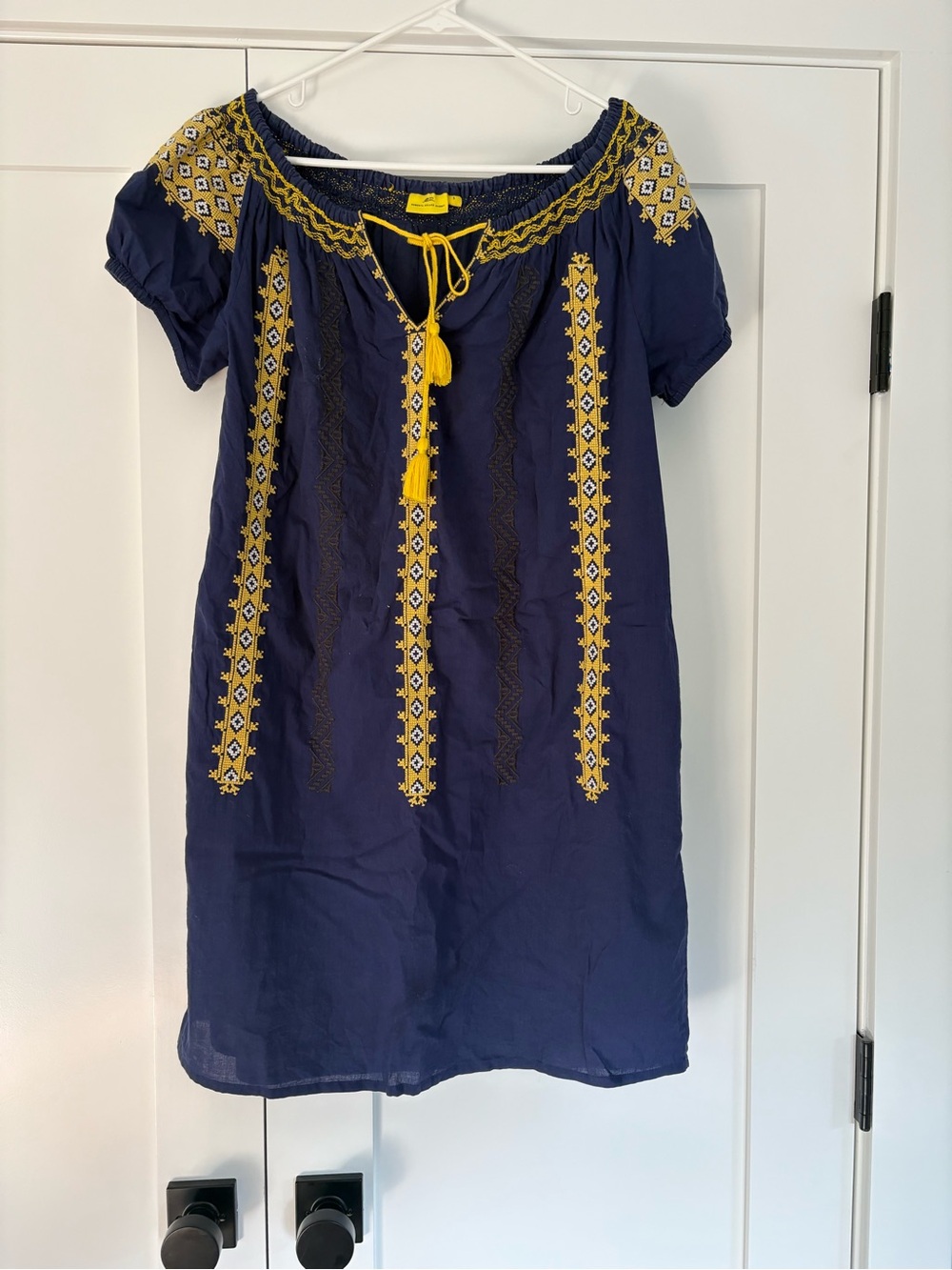 Roller Rabbit Navy Blue Embroidered Tassel Dress size Small